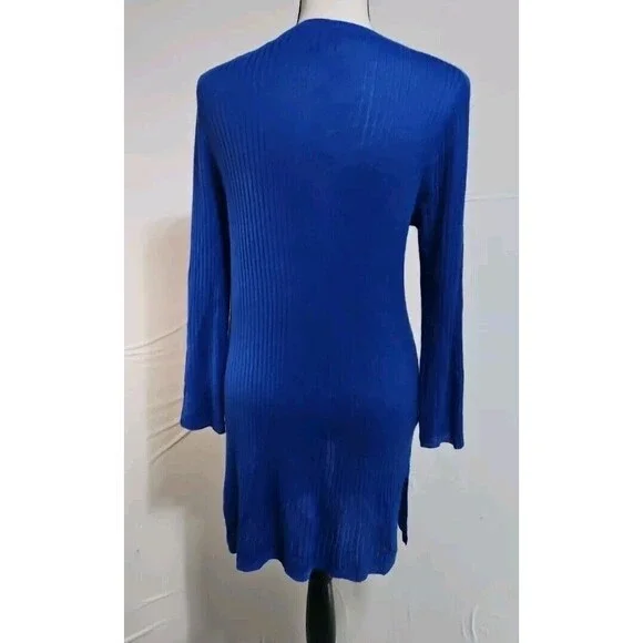 Cable & Gauge  Women's  Med, Royal Blue‎  Acrylic/rayon  Knit Duster, Open Knit - Picture 3 of 9